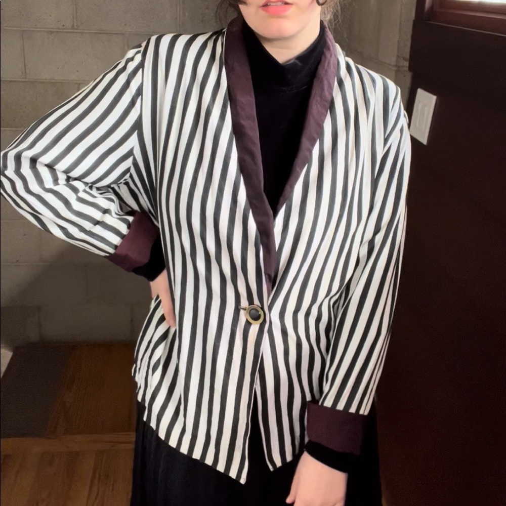 Vintage striped blazer brown accent halloween 80s